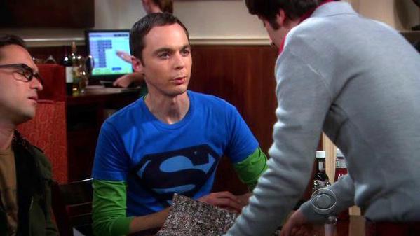 Sheldon's Maroon Logo Superman Shirt